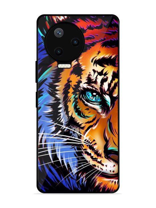 Colorful Lion Art Glossy Metal Phone Cover for Infinix Note 12 Pro (4G) Zapvi