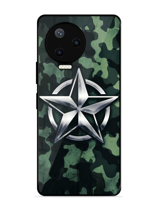 Indian Army Star Design Glossy Metal Phone Cover for Infinix Note 12 Pro (4G)