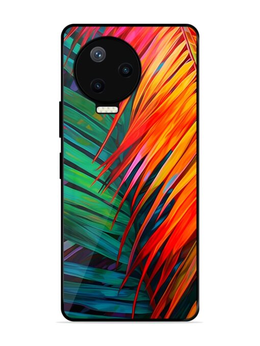 Painted Tropical Leaves Glossy Metal Phone Cover for Infinix Note 12 Pro (4G) Zapvi