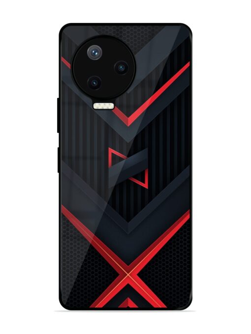 Red Gray Abstract Glossy Metal Phone Cover for Infinix Note 12 Pro (4G)