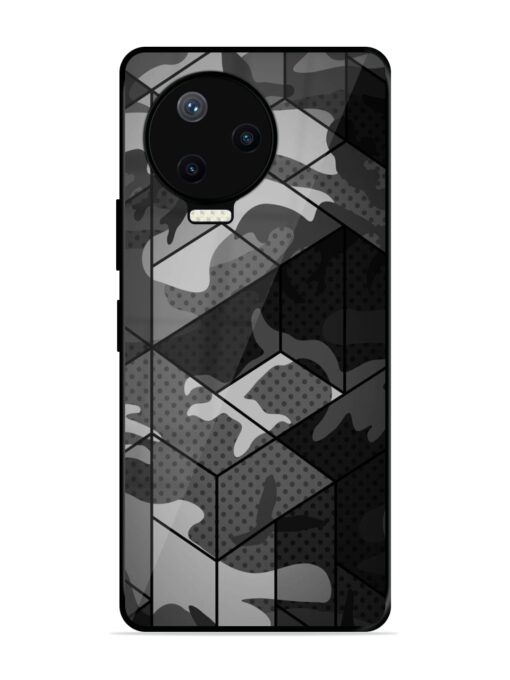 Hexagonal Pattern Glossy Metal Phone Cover for Infinix Note 12 Pro (4G) Zapvi