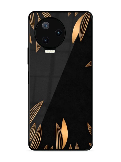 Golden Leaf Pattern Glossy Metal Phone Cover for Infinix Note 12 Pro (4G)