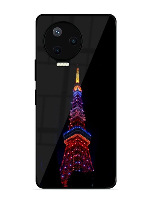 Eiffel Tower Night View Glossy Metal Phone Cover for Infinix Note 12 Pro (4G) Zapvi