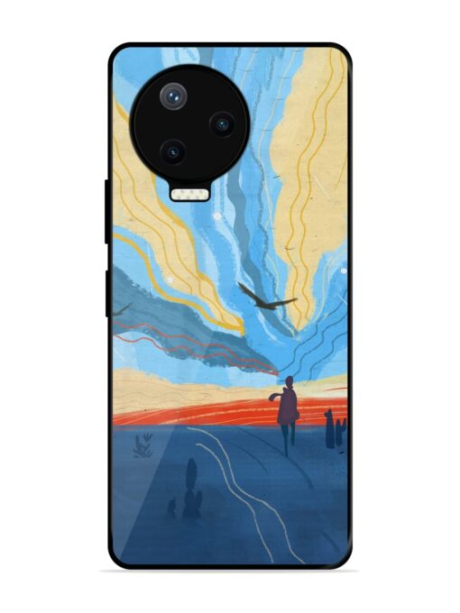 Minimal Abstract Landscape Glossy Metal Phone Cover for Infinix Note 12 Pro (4G) Zapvi