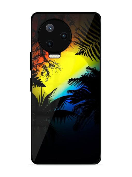 Colorful Sunset With Palm Trees Glossy Metal Phone Cover for Infinix Note 12 Pro (4G) Zapvi