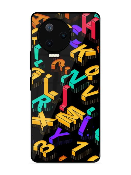 Seamless Pattern With Letters Glossy Metal Phone Cover for Infinix Note 12 Pro (4G)