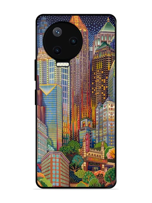 Cityscapes Art Glossy Metal Phone Cover for Infinix Note 12 Pro (4G) Zapvi