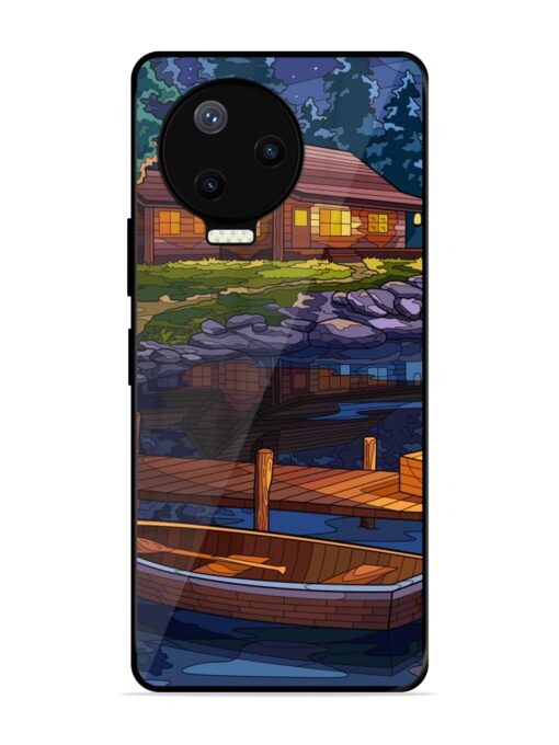 Village Night Scene Glossy Metal Phone Cover for Infinix Note 12 Pro (4G)