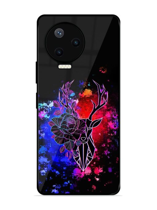 Floral Deer Art Glossy Metal Phone Cover for Infinix Note 12 Pro (4G) Zapvi