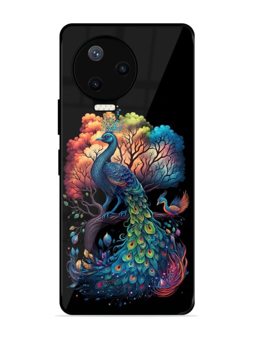 Peacock Tree Art Glossy Metal Phone Cover for Infinix Note 12 Pro (4G)