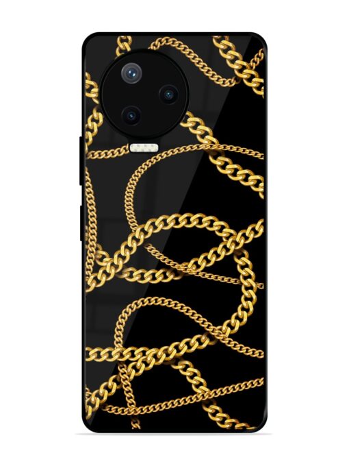 Decorative Golde Chain Glossy Metal Phone Cover for Infinix Note 12 Pro (4G)