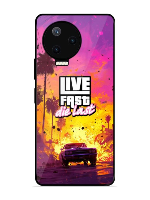 Live Fast Glossy Metal Phone Cover for Infinix Note 12 Pro (4G)