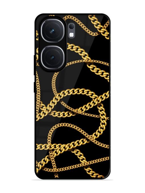 Decorative Golde Chain Glossy Metal Phone Cover for Iqoo Neo 9 Pro (5G) Zapvi