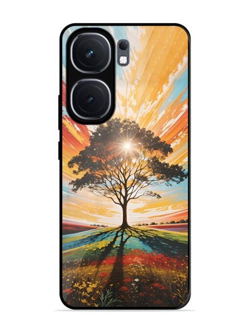 Abstract Tree Colorful Art Glossy Metal Phone Cover for Iqoo Neo 9 Pro (5G) Zapvi