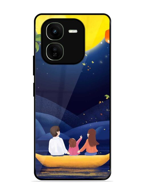 Happy Family And Beautiful View Glossy Metal Phone Cover for Iqoo Z9X (5G) Zapvi