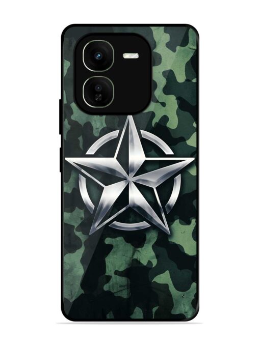 Indian Army Star Design Glossy Metal Phone Cover for Iqoo Z9X (5G)