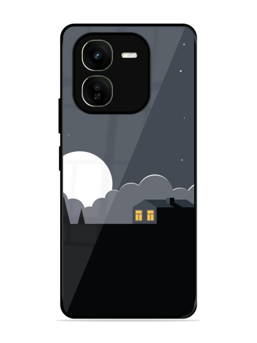 Full Moon Vector Art Glossy Metal Phone Cover for Iqoo Z9X (5G)