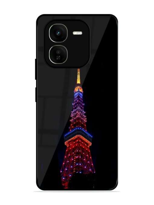 Eiffel Tower Night View Glossy Metal Phone Cover for Iqoo Z9X (5G)