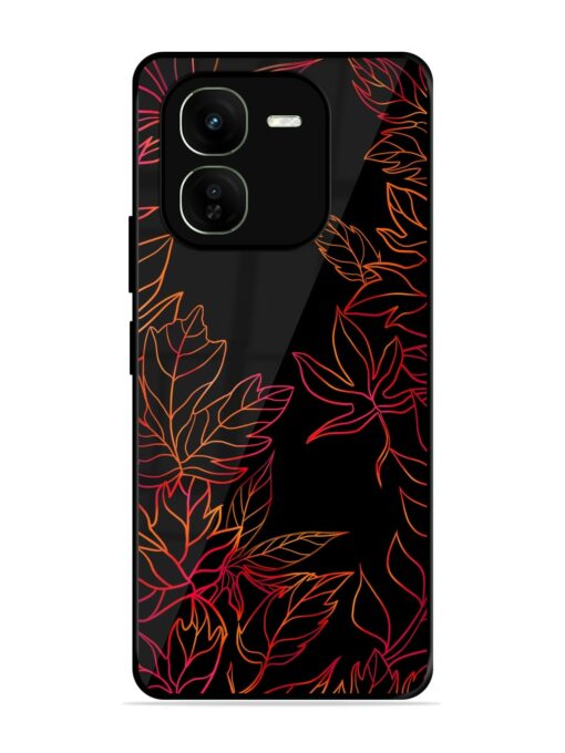 Red Floral Pattern Glossy Metal Phone Cover for Iqoo Z9X (5G)