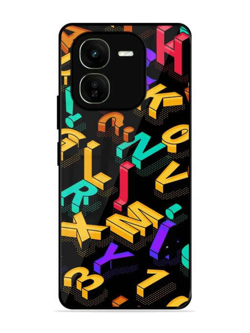 Seamless Pattern With Letters Glossy Metal Phone Cover for Iqoo Z9X (5G)