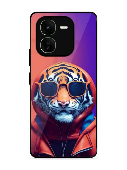 Tiger Animation Glossy Metal Phone Cover for Iqoo Z9X (5G) Zapvi