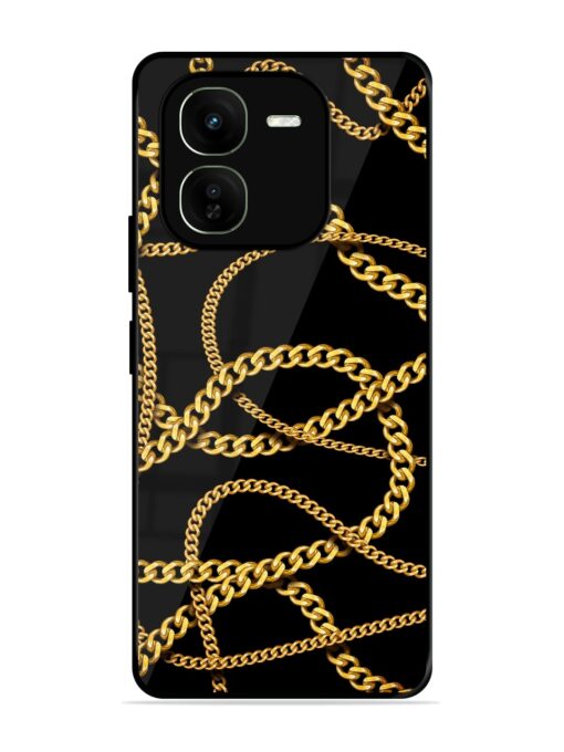 Decorative Golde Chain Glossy Metal Phone Cover for Iqoo Z9X (5G) Zapvi