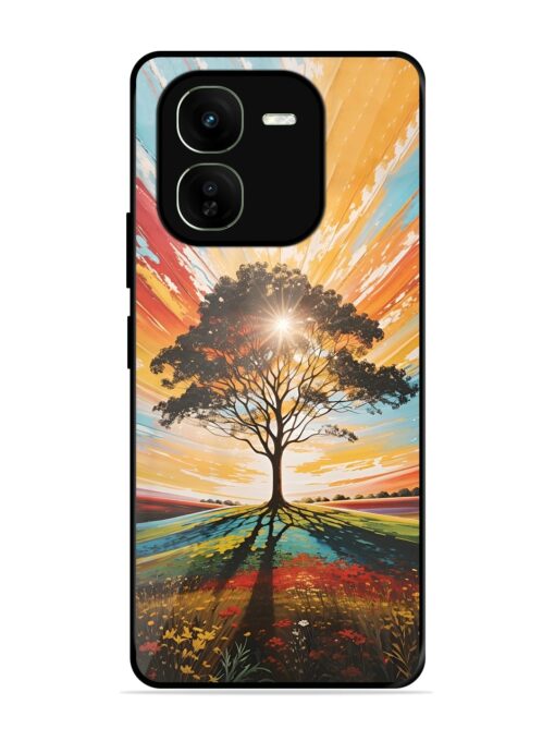 Abstract Tree Colorful Art Glossy Metal Phone Cover for Iqoo Z9X (5G) Zapvi