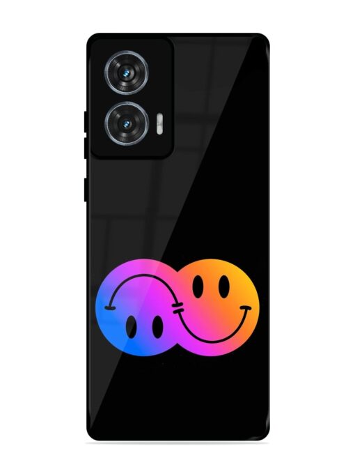 Gradient Smile Art Glossy Metal TPU Phone Cover for Motorola Moto Edge 50 Fusion (5G) Zapvi