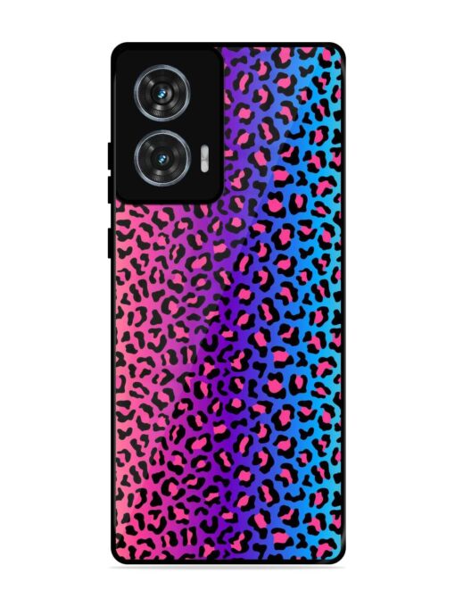 Colorful Leopard Seamless Glossy Metal Phone Cover for Motorola Moto Edge 50 Fusion (5G) Zapvi