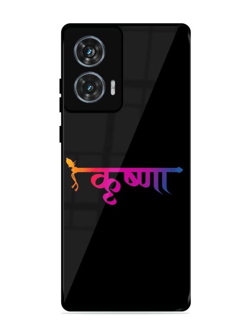 Krishna Typo Glossy Metal Phone Cover for Motorola Moto Edge 50 Fusion (5G) Zapvi