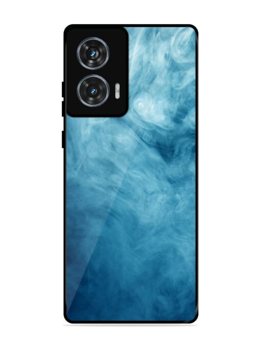 Blue Smoke Art Glossy Metal Phone Cover for Motorola Moto Edge 50 Fusion (5G)