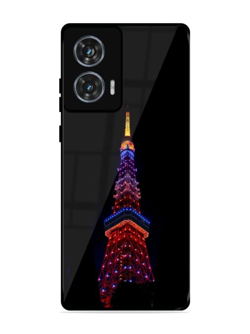 Eiffel Tower Night View Glossy Metal Phone Cover for Motorola Moto Edge 50 Fusion (5G) Zapvi