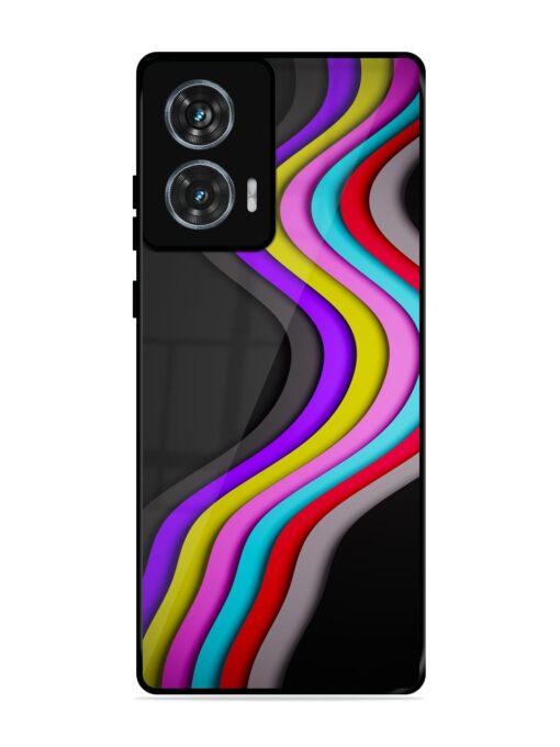 Liquid Blue Abstract Glossy Metal Phone Cover for Motorola Moto Edge 50 Fusion (5G) Zapvi