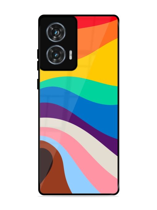 Minimal Pride Art Glossy Metal Phone Cover for Motorola Moto Edge 50 Fusion (5G) Zapvi