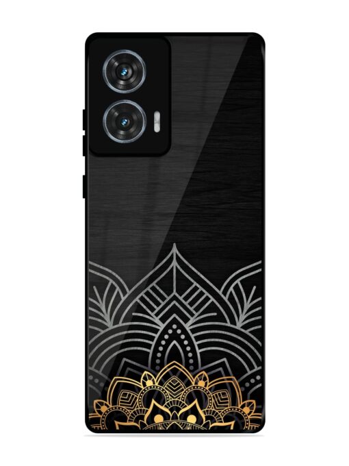 Decorative Golden Pattern Glossy Metal Phone Cover for Motorola Moto Edge 50 Fusion (5G) Zapvi