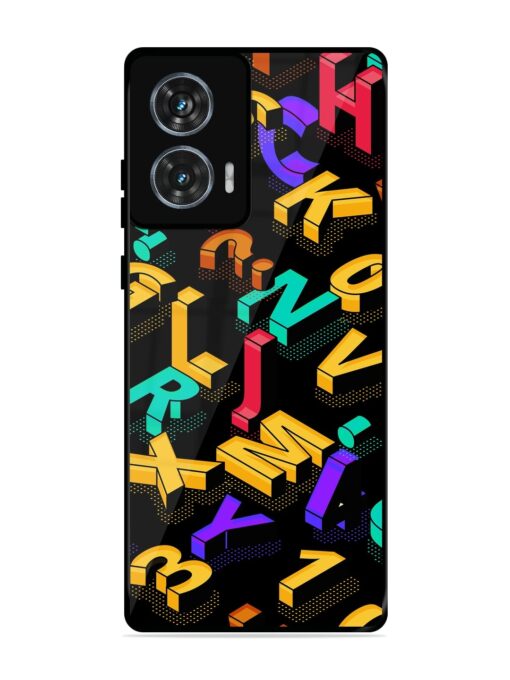 Seamless Pattern With Letters Glossy Metal Phone Cover for Motorola Moto Edge 50 Fusion (5G) Zapvi