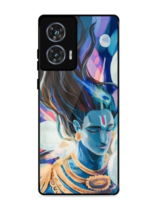 Bhagwan Sri Krishna Glossy Metal Phone Cover for Motorola Moto Edge 50 Fusion (5G) Zapvi