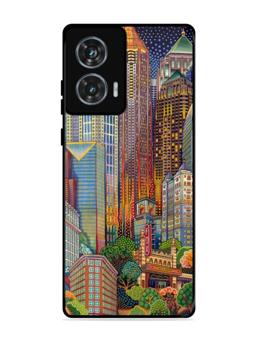 Cityscapes Art Glossy Metal Phone Cover for Motorola Moto Edge 50 Fusion (5G) Zapvi