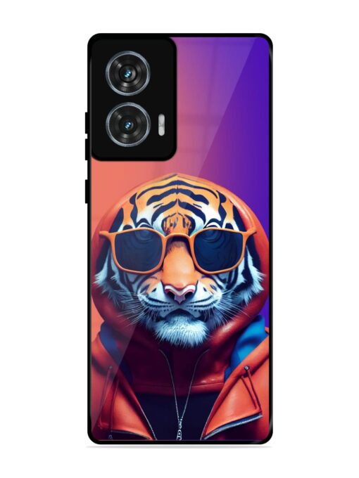 Tiger Animation Glossy Metal Phone Cover for Motorola Moto Edge 50 Fusion (5G)