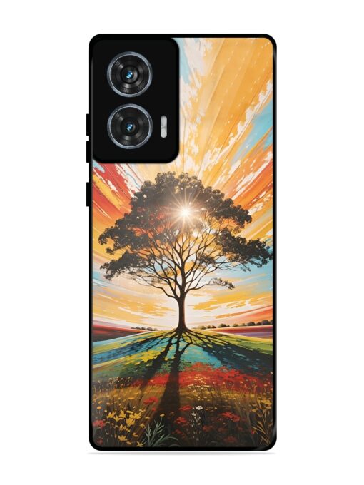 Abstract Tree Colorful Art Glossy Metal Phone Cover for Motorola Moto Edge 50 Fusion (5G) Zapvi