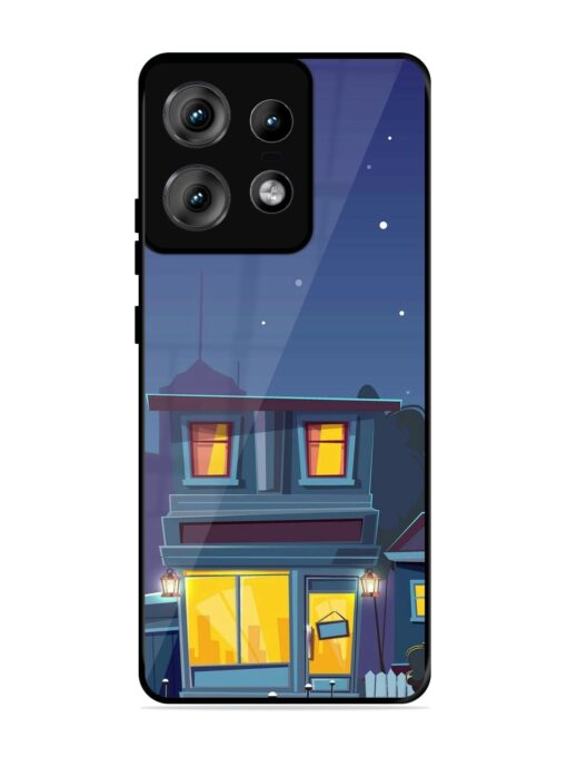 Vector Night House Glossy Metal Phone Cover for Motorola Moto Edge 50 Pro (5G)