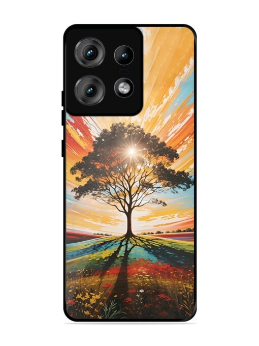 Abstract Tree Colorful Art Glossy Metal Phone Cover for Motorola Moto Edge 50 Pro (5G)