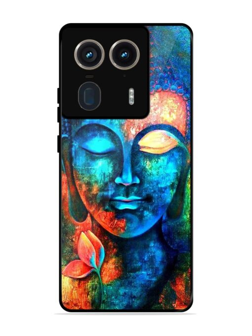 Buddha Painting Glossy Metal Phone Cover for Motorola Moto Edge 50 Ultra (5G)