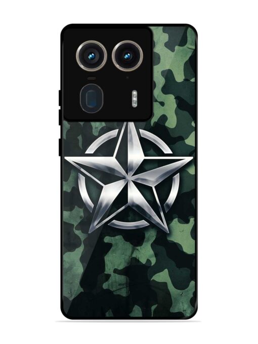 Indian Army Star Design Glossy Metal Phone Cover for Motorola Moto Edge 50 Ultra (5G) Zapvi