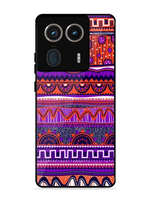 Ethnic Seamless Pattern Glossy Metal TPU Phone Cover for Motorola Moto Edge 50 Ultra (5G)