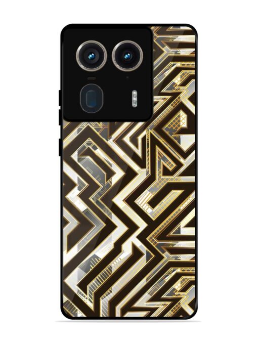 Technology Geometric Seamless Glossy Metal Phone Cover for Motorola Moto Edge 50 Ultra (5G)