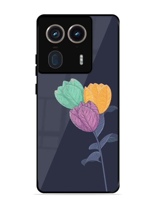 Flower Vector Glossy Metal Phone Cover for Motorola Moto Edge 50 Ultra (5G)