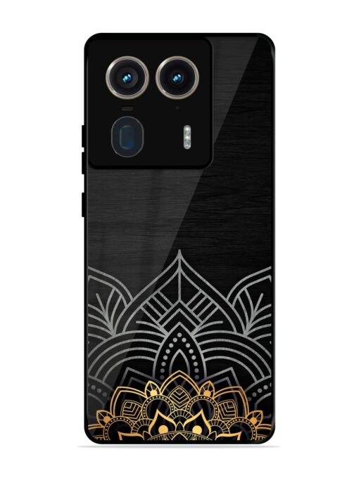 Decorative Golden Pattern Glossy Metal Phone Cover for Motorola Moto Edge 50 Ultra (5G)