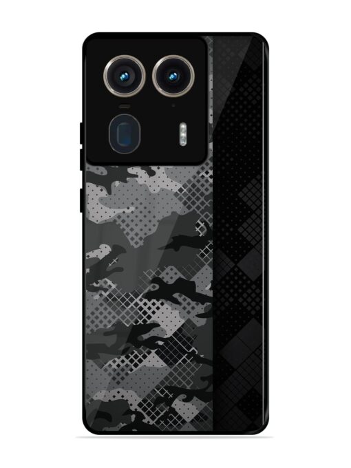 Dark Camouflage Glossy Metal Phone Cover for Motorola Moto Edge 50 Ultra (5G)