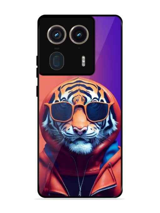 Tiger Animation Glossy Metal Phone Cover for Motorola Moto Edge 50 Ultra (5G)